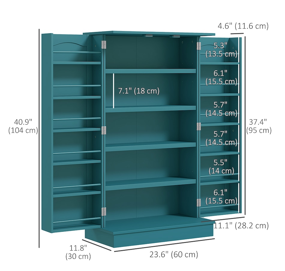 Image 997130_ALTMORE34.jpg, Product 997-130 / Price $159.99 - $184.99, HOMCOM Kitchen Pantry Storage Cabinet w/ 5-tier Shelving Black from HOMCOM on TSC.ca's Home & Garden department