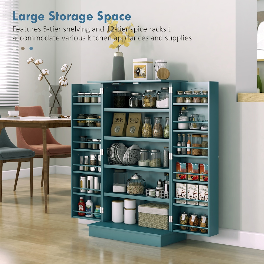 Image 997130_ALTMORE35.jpg, Product 997-130 / Price $124.99 - $139.04, HOMCOM Kitchen Pantry Storage Cabinet w/ 5-tier Shelving Black from HOMCOM on TSC.ca's Home & Garden department