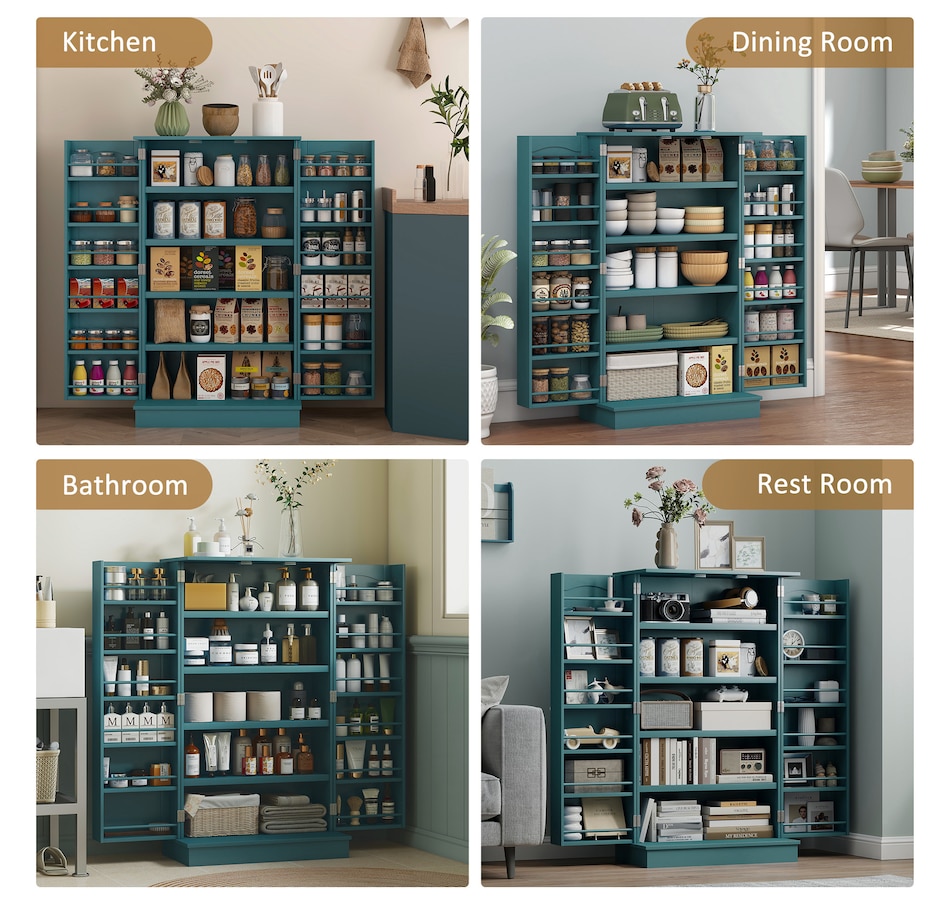 Image 997130_ALTMORE38.jpg, Product 997-130 / Price $159.99 - $184.99, HOMCOM Kitchen Pantry Storage Cabinet w/ 5-tier Shelving Black from HOMCOM on TSC.ca's Home & Garden department