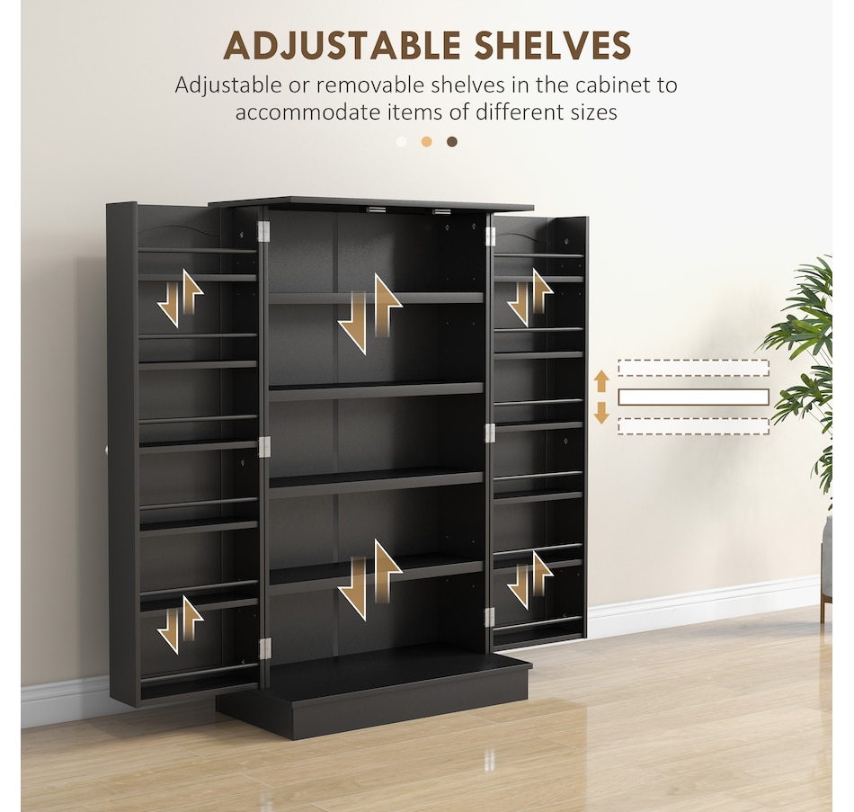 Image 997130_ALTMORE4.jpg, Product 997-130 / Price $159.99 - $184.99, HOMCOM Kitchen Pantry Storage Cabinet w/ 5-tier Shelving Black from HOMCOM on TSC.ca's Home & Garden department