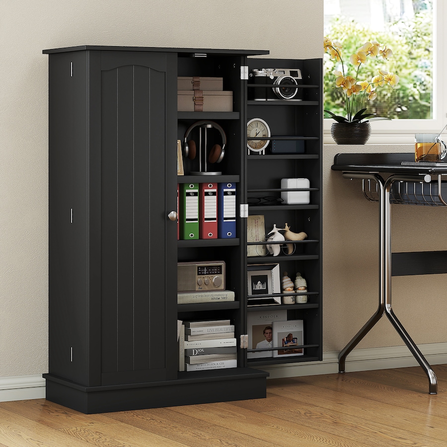 Image 997130_ALTMORE42.jpg, Product 997-130 / Price $124.99 - $139.04, HOMCOM Kitchen Pantry Storage Cabinet w/ 5-tier Shelving Black from HOMCOM on TSC.ca's Home & Garden department