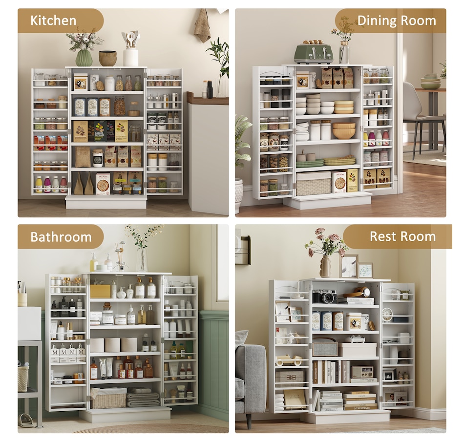 Image 997130_ALTMORE43.jpg, Product 997-130 / Price $159.99 - $184.99, HOMCOM Kitchen Pantry Storage Cabinet w/ 5-tier Shelving Black from HOMCOM on TSC.ca's Home & Garden department