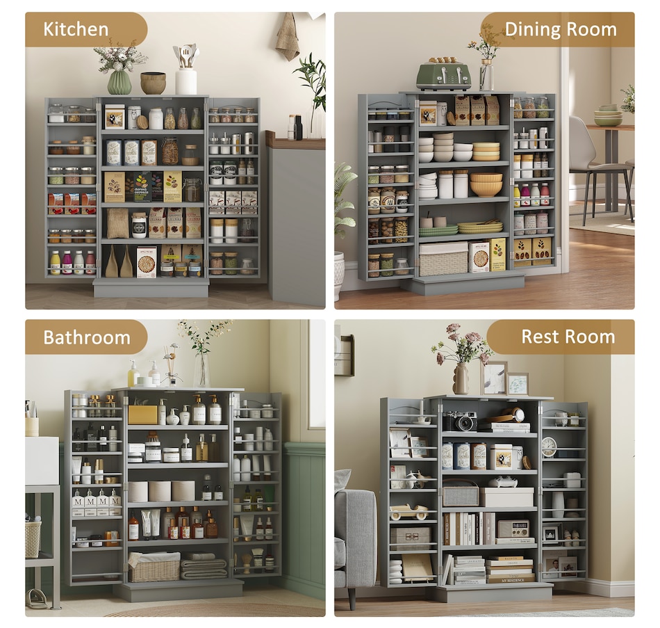 Image 997130_ALTMORE45.jpg, Product 997-130 / Price $159.99 - $184.99, HOMCOM Kitchen Pantry Storage Cabinet w/ 5-tier Shelving Black from HOMCOM on TSC.ca's Home & Garden department