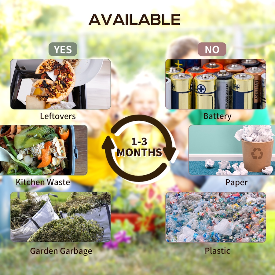 Image 997132_ALTMORE5.jpg, Product 997-132 / Price $89.99, Outsunny 34.5 Gallon Dual Chamber Compost Bin from Outsunny on TSC.ca's Home & Garden department