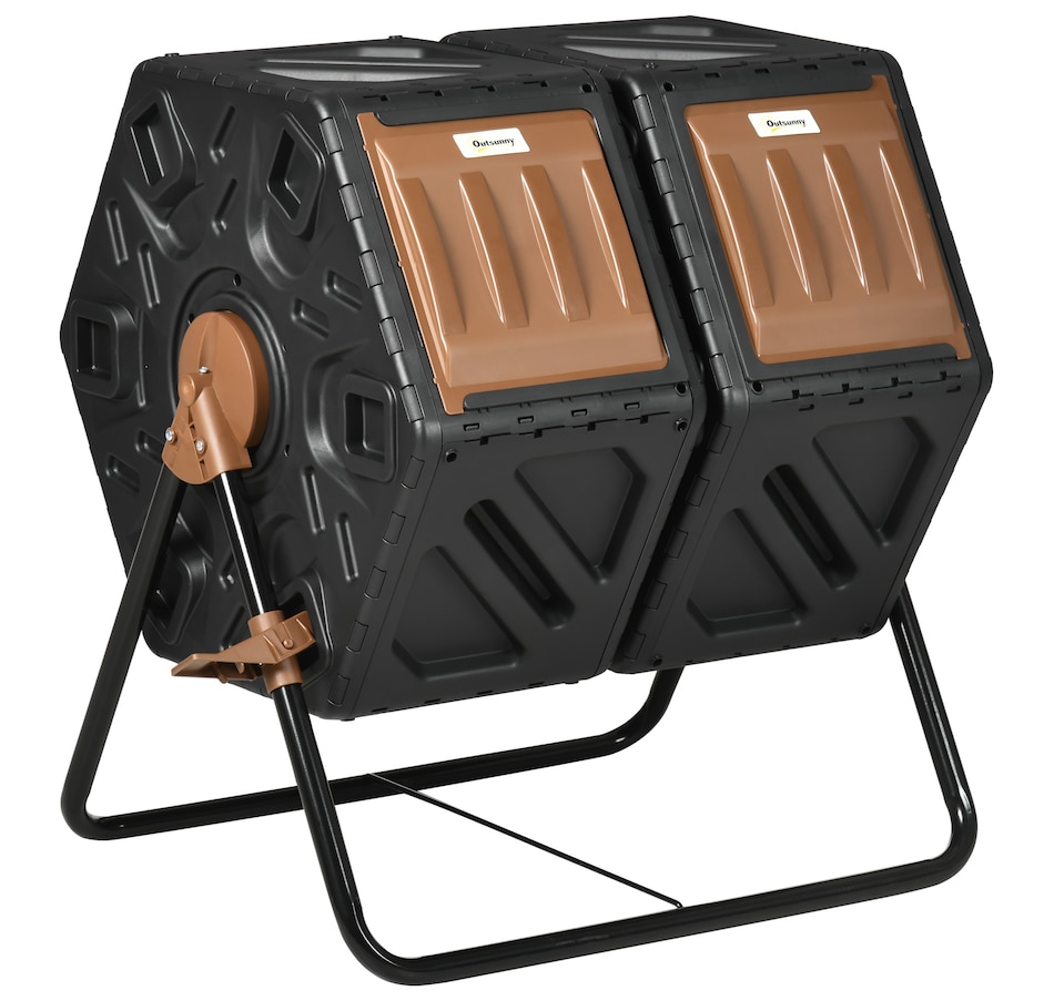 Outsunny 34.5 Gallon Dual Chamber Compost Bin