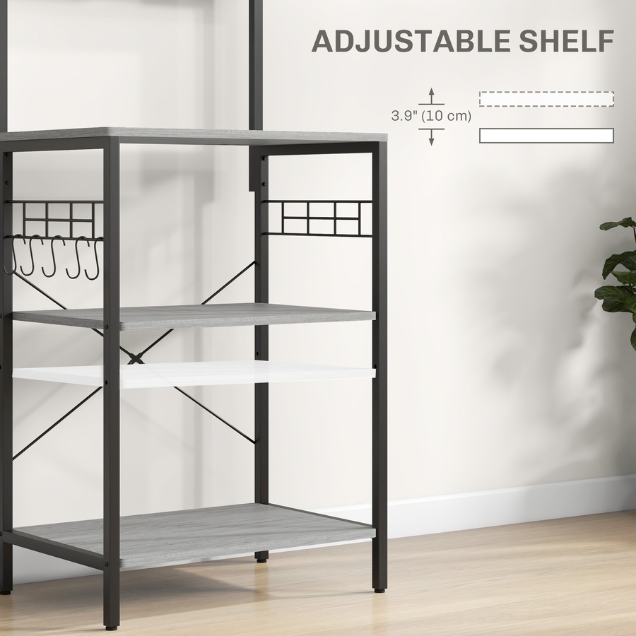 Image 997133_ALTMORE12.jpg, Product 997-133 / Price $90.23, HOMCOM Kitchen Bakers Rack with Power Outlet, Adjustable Shelves and Hooks from HOMCOM on TSC.ca's Home & Garden department