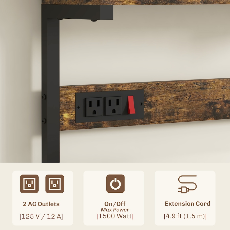 Image 997133_ALTMORE3.jpg, Product 997-133 / Price $90.23, HOMCOM Kitchen Bakers Rack with Power Outlet, Adjustable Shelves and Hooks from HOMCOM on TSC.ca's Home & Garden department