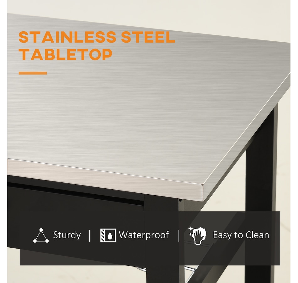 Image 997139_ALTMORE5.jpg, Product 997-139 / Price $124.99, HOMCOM Stainless Steel Top Kitchen Cart W/ Wine Rack from HOMCOM on TSC.ca's Home & Garden department