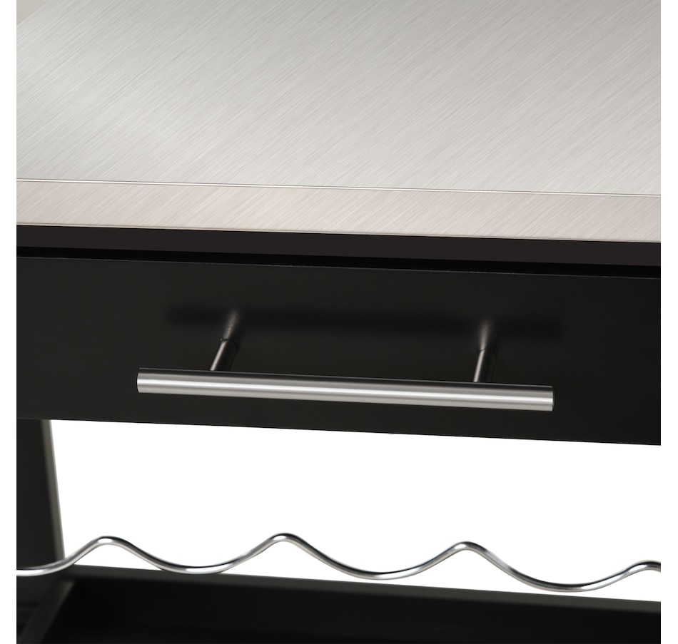 Image 997139_ALTMORE7.jpg, Product 997-139 / Price $124.99, HOMCOM Stainless Steel Top Kitchen Cart W/ Wine Rack from HOMCOM on TSC.ca's Home & Garden department