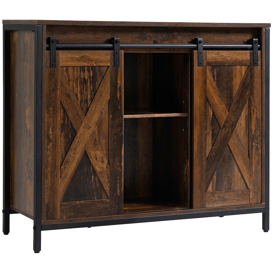 Image 997142.jpg, Product 997-142 / Price $189.99, HOMCOM Industrial Sideboard Buffet Cabinet with Barn Doors Rustic Brown from HOMCOM on TSC.ca's Home & Garden department