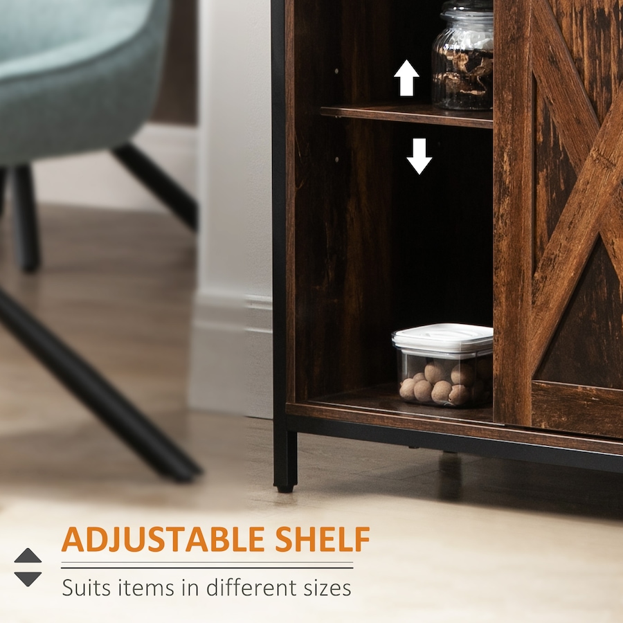 Image 997142_ALTMORE5.jpg, Product 997-142 / Price $189.99, HOMCOM Industrial Sideboard Buffet Cabinet with Barn Doors Rustic Brown from HOMCOM on TSC.ca's Home & Garden department