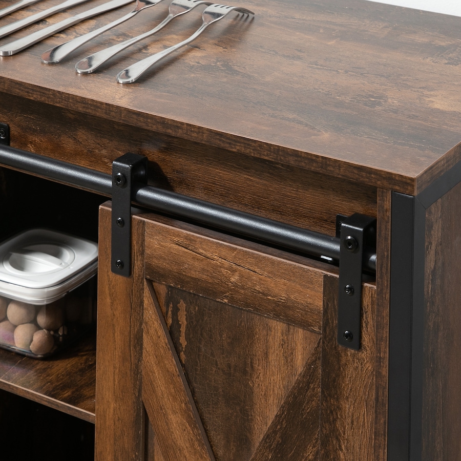 Image 997142_ALTMORE7.jpg, Product 997-142 / Price $189.99, HOMCOM Industrial Sideboard Buffet Cabinet with Barn Doors Rustic Brown from HOMCOM on TSC.ca's Home & Garden department