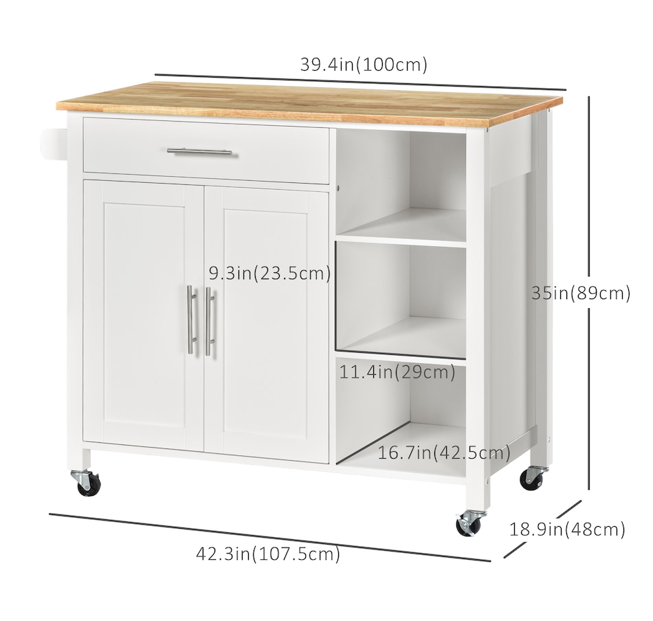 Image 997146_ALTMORE2.jpg, Product 997-146 / Price $259.99, HOMCOM Wooden Rolling Kitchen Island on Wheels with Drawer for Dining Room from HOMCOM on TSC.ca's Home & Garden department