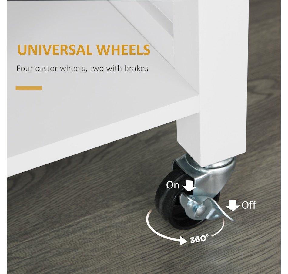 Image 997146_ALTMORE5.jpg, Product 997-146 / Price $259.99, HOMCOM Wooden Rolling Kitchen Island on Wheels with Drawer for Dining Room from HOMCOM on TSC.ca's Home & Garden department