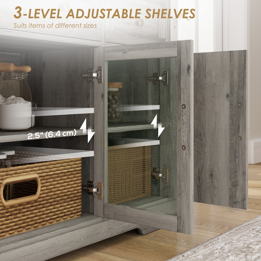 Image 997148_ALTMORE4.jpg, Product 997-148 / Price $254.99, HOMCOM Sideboard Buffet Cabinet, Coffee Bar Cabinet, Weathered Grey Oak from HOMCOM on TSC.ca's Home & Garden department