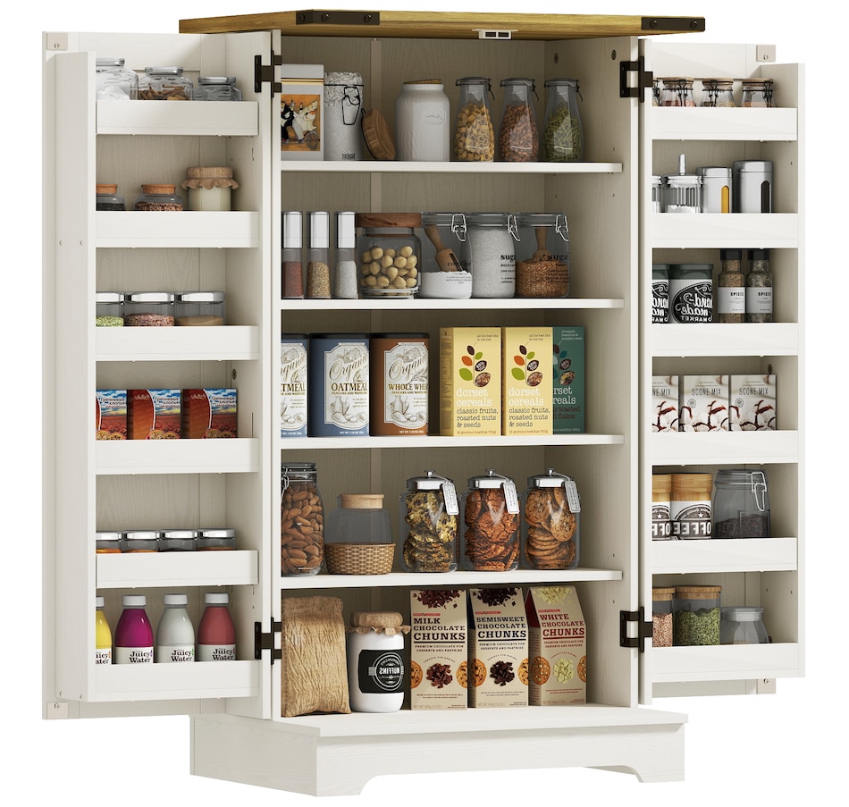 Image 997151.jpg, Product 997-151 / Price $169.99, HOMCOM Kitchen Pantry Storage Cabinet with Adjustable Shelves Cream White from HOMCOM on TSC.ca's Home & Garden department