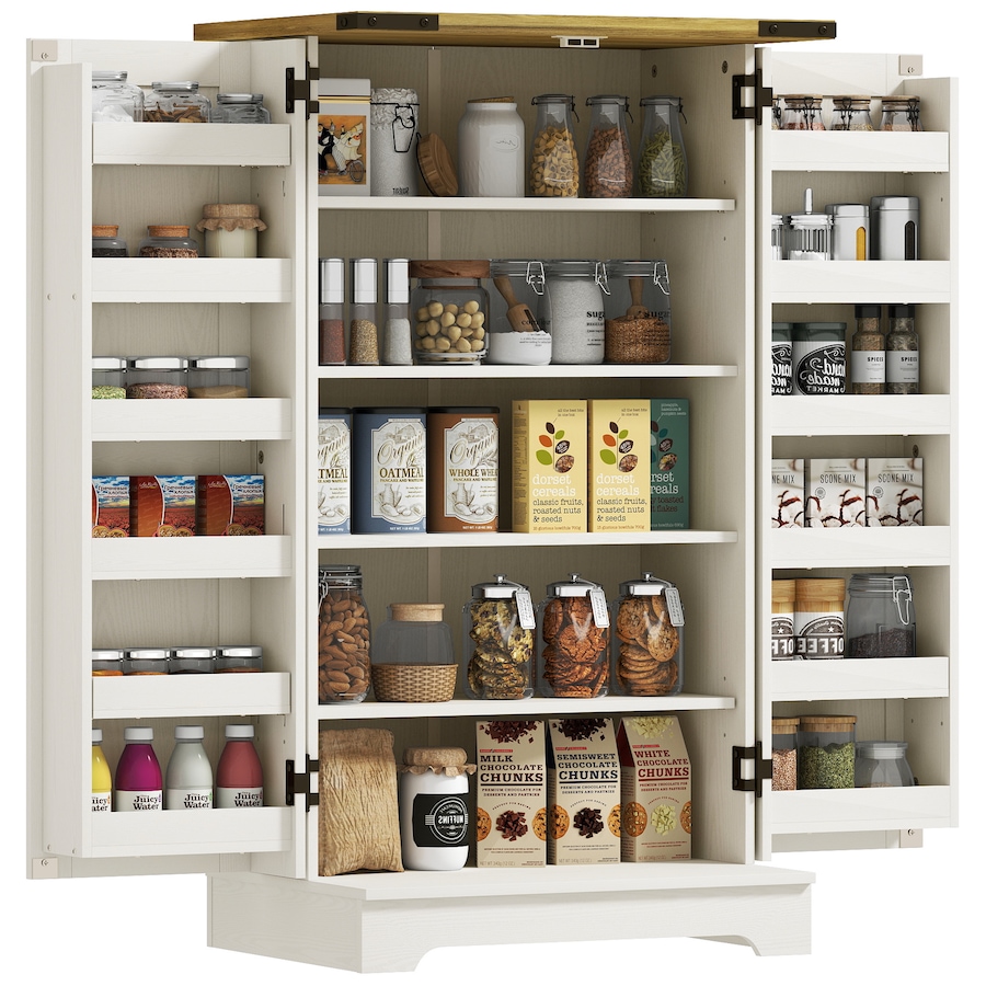 Image 997151.jpg, Product 997-151 / Price $149.99, HOMCOM Kitchen Pantry Storage Cabinet with Adjustable Shelves Cream White from HOMCOM on TSC.ca's Home & Garden department