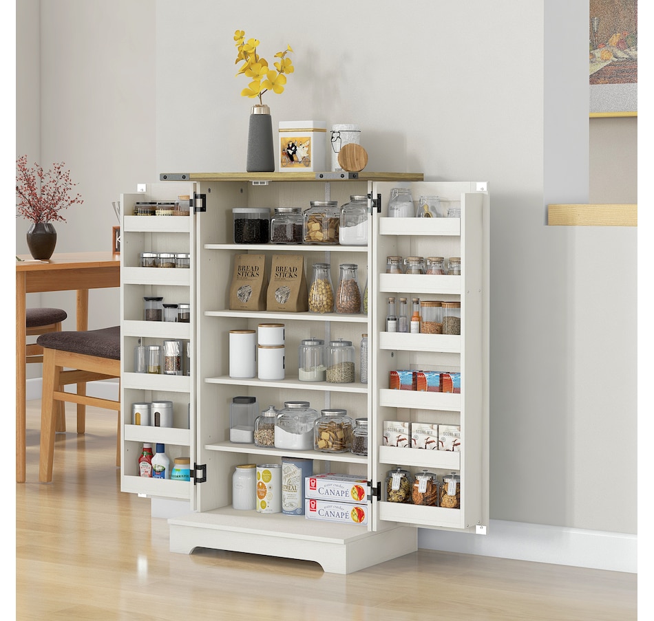 Image 997151_ALTMORE10.jpg, Product 997-151 / Price $169.99, HOMCOM Kitchen Pantry Storage Cabinet with Adjustable Shelves Cream White from HOMCOM on TSC.ca's Home & Garden department