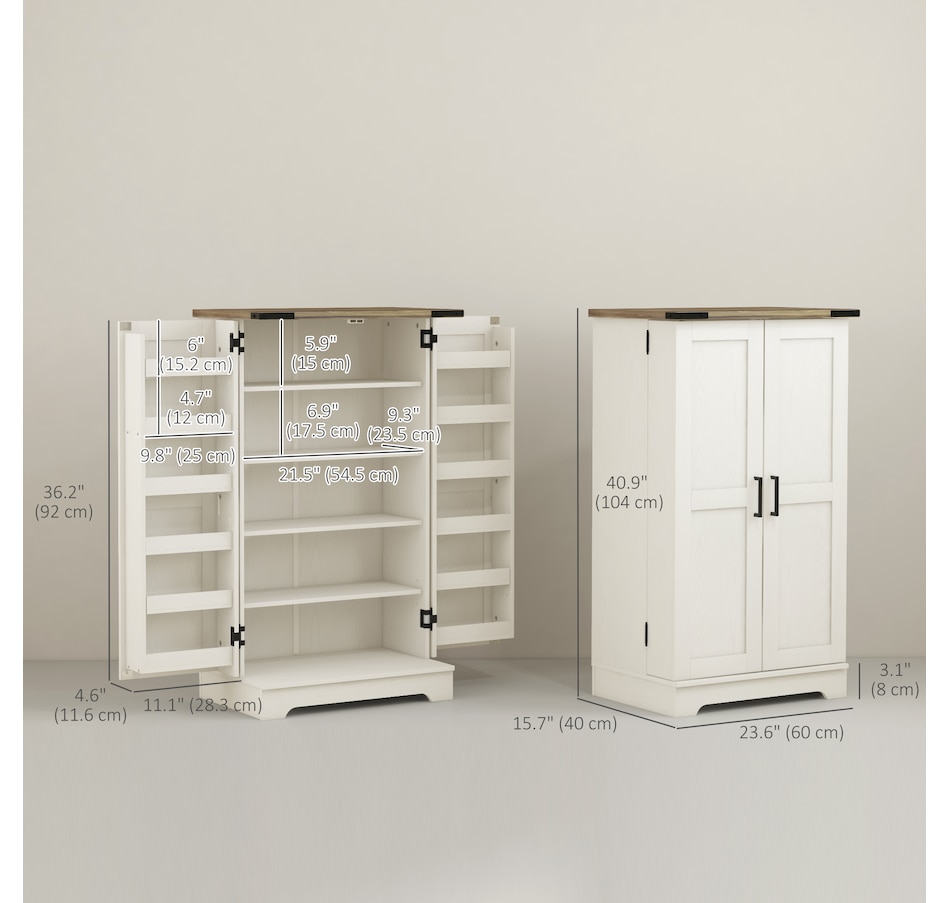 Image 997151_ALTMORE11.jpg, Product 997-151 / Price $169.99, HOMCOM Kitchen Pantry Storage Cabinet with Adjustable Shelves Cream White from HOMCOM on TSC.ca's Home & Garden department