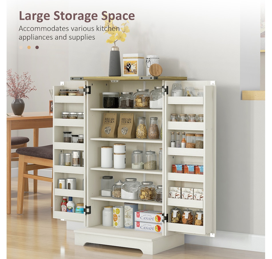 Image 997151_ALTMORE12.jpg, Product 997-151 / Price $169.99, HOMCOM Kitchen Pantry Storage Cabinet with Adjustable Shelves Cream White from HOMCOM on TSC.ca's Home & Garden department