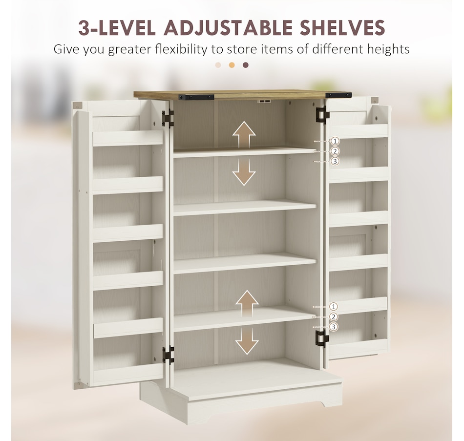 Image 997151_ALTMORE13.jpg, Product 997-151 / Price $169.99, HOMCOM Kitchen Pantry Storage Cabinet with Adjustable Shelves Cream White from HOMCOM on TSC.ca's Home & Garden department