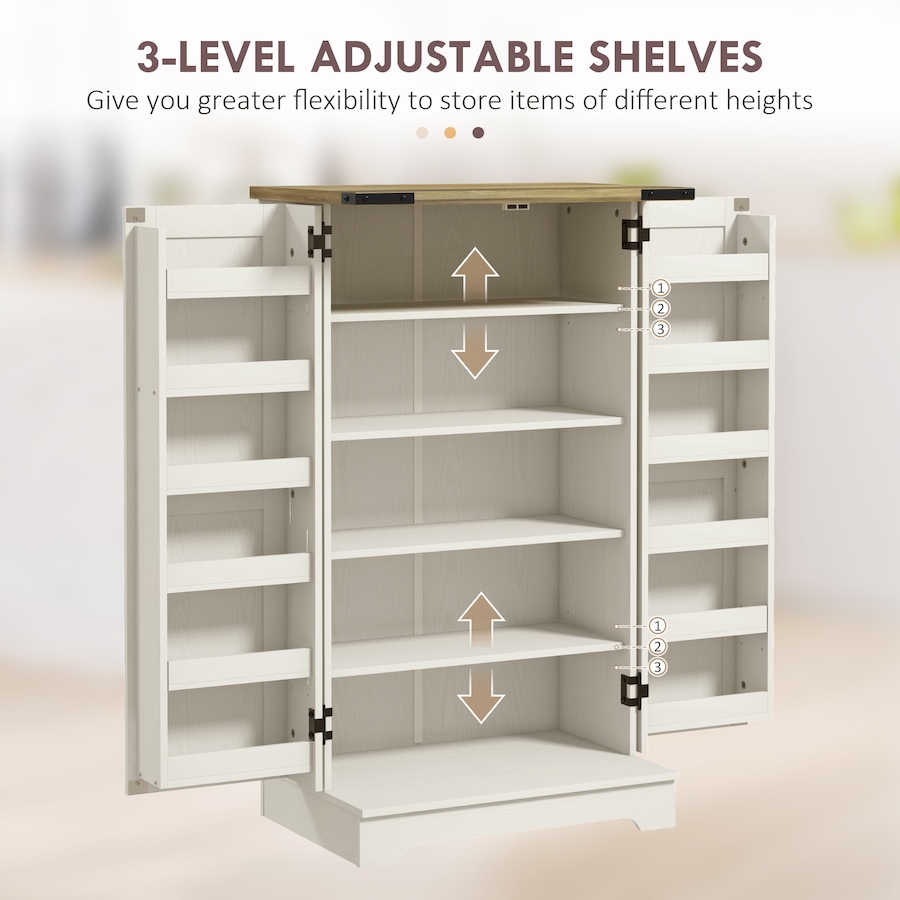 Image 997151_ALTMORE13.jpg, Product 997-151 / Price $149.99, HOMCOM Kitchen Pantry Storage Cabinet with Adjustable Shelves Cream White from HOMCOM on TSC.ca's Home & Garden department