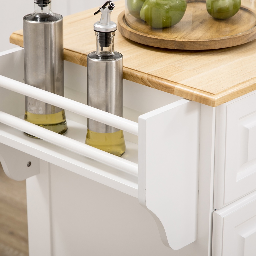Image 997155_ALTMORE7.jpg, Product 997-155 / Price $219.99, HOMCOM Kitchen Island with Rubber Wood Top Rolling Kitchen Serving Cart from HOMCOM on TSC.ca's Home & Garden department
