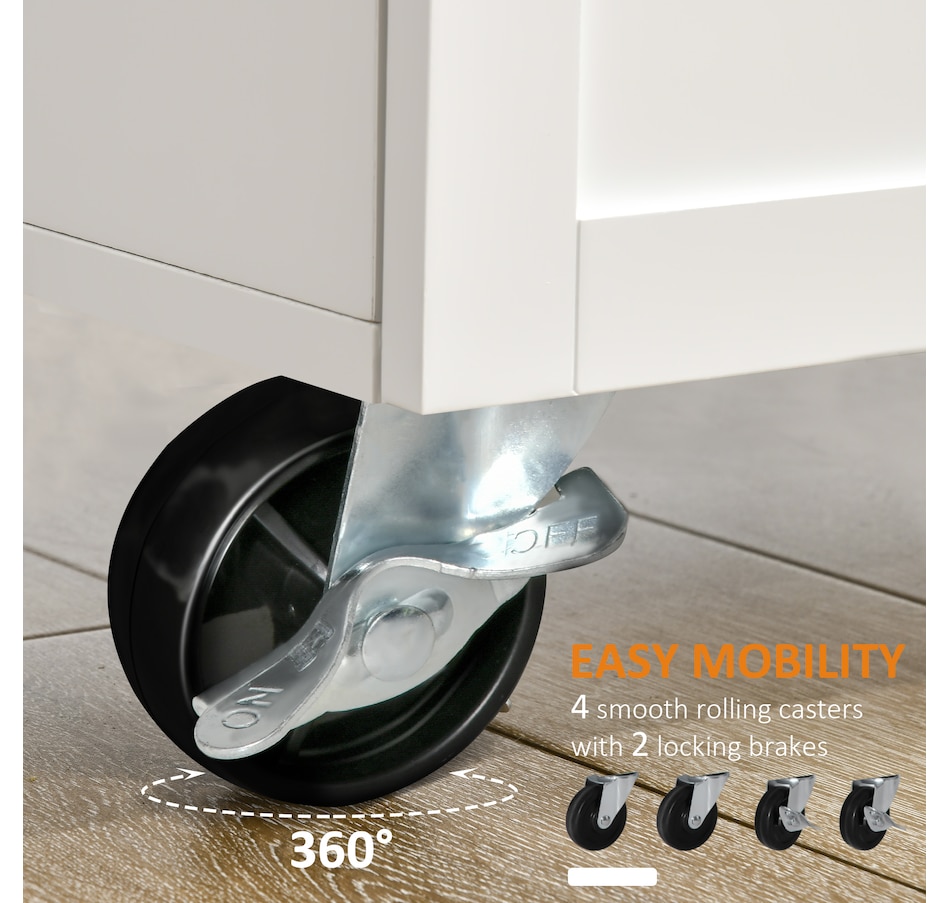 Image 997156_ALTMORE5.jpg, Product 997-156 / Price $240.99, HOMCOM Rolling Kitchen Island on Wheels with Bamboo Countertop Drawers from HOMCOM on TSC.ca's Home & Garden department