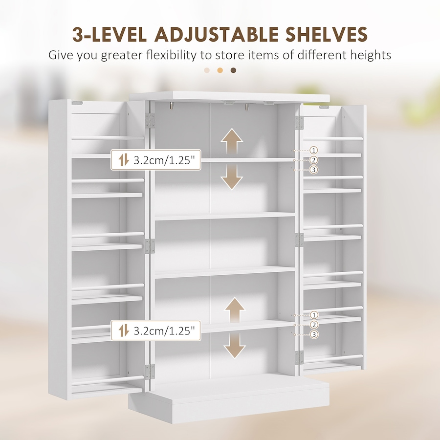 Image 997163_ALTMORE13.jpg, Product 997-163 / Price $137.20, HOMCOM 41" Kitchen Pantry with 12 Spice Racks and Adjustable Shelves White from HOMCOM on TSC.ca's Home & Garden department