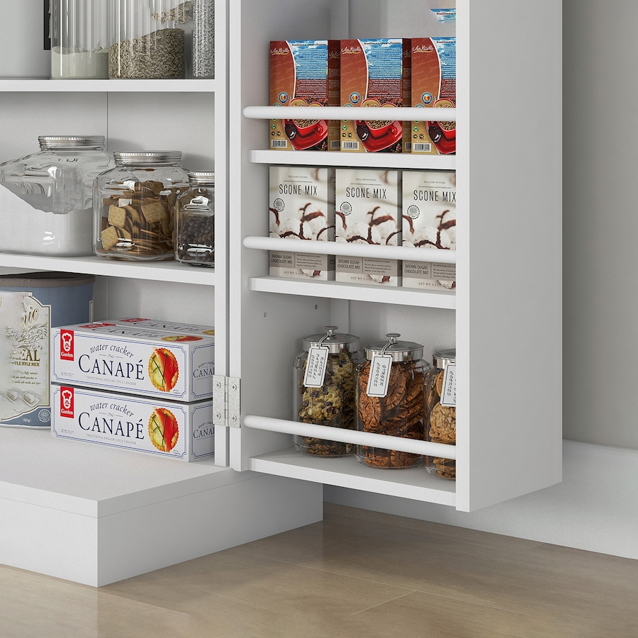 Image 997163_ALTMORE16.jpg, Product 997-163 / Price $137.20, HOMCOM 41" Kitchen Pantry with 12 Spice Racks and Adjustable Shelves White from HOMCOM on TSC.ca's Home & Garden department