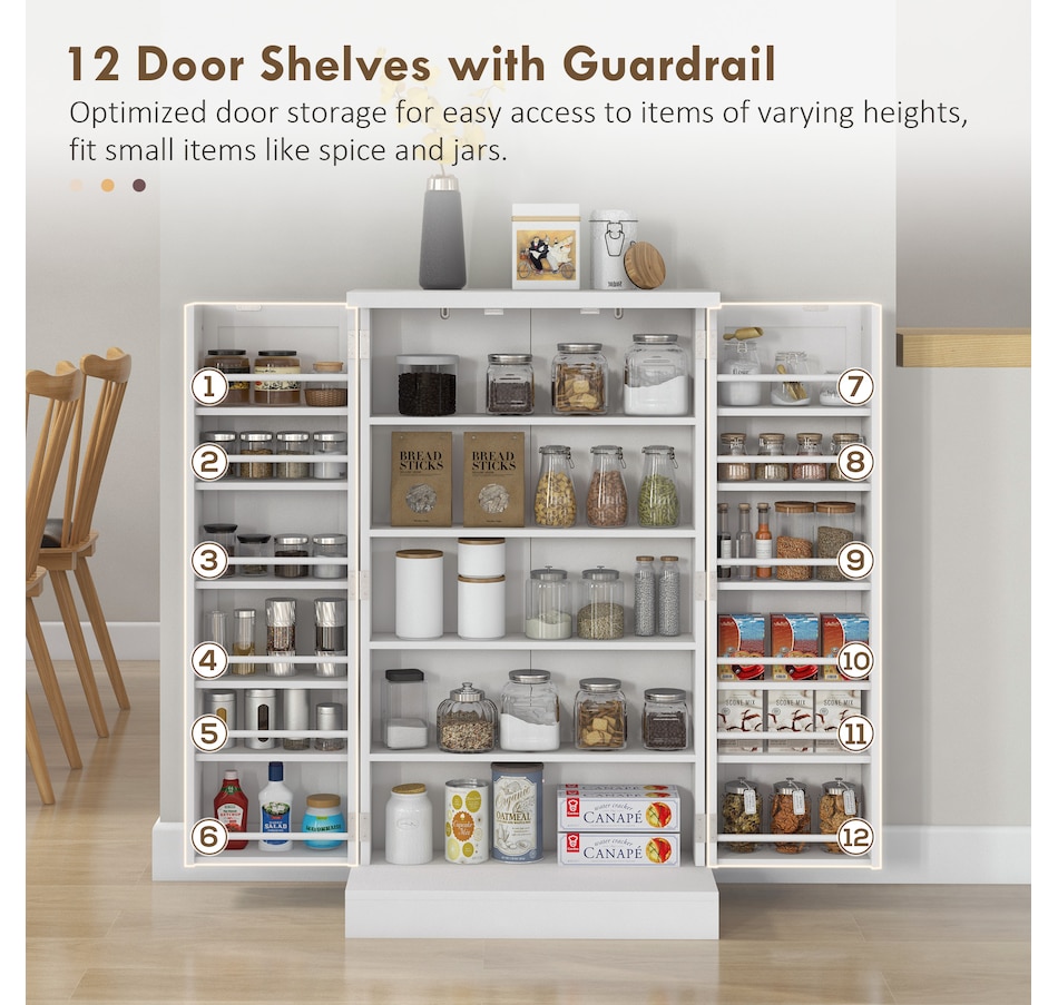 Image 997163_ALTMORE4.jpg, Product 997-163 / Price $159.99, HOMCOM 41" Kitchen Pantry with 12 Spice Racks and Adjustable Shelves White from HOMCOM on TSC.ca's Home & Garden department