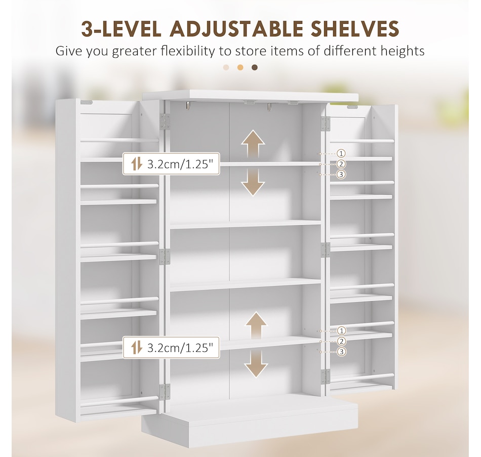 Image 997163_ALTMORE5.jpg, Product 997-163 / Price $159.99, HOMCOM 41" Kitchen Pantry with 12 Spice Racks and Adjustable Shelves White from HOMCOM on TSC.ca's Home & Garden department