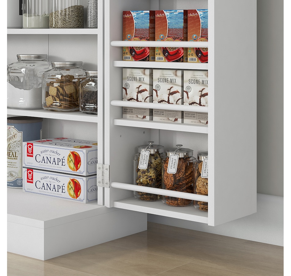 Image 997163_ALTMORE8.jpg, Product 997-163 / Price $159.99, HOMCOM 41" Kitchen Pantry with 12 Spice Racks and Adjustable Shelves White from HOMCOM on TSC.ca's Home & Garden department