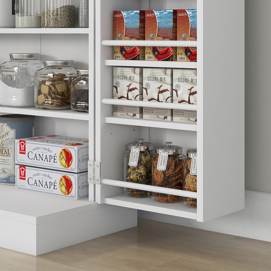 Image 997163_ALTMORE8.jpg, Product 997-163 / Price $139.99, HOMCOM 41" Kitchen Pantry with 12 Spice Racks and Adjustable Shelves White from HOMCOM on TSC.ca's Home & Garden department
