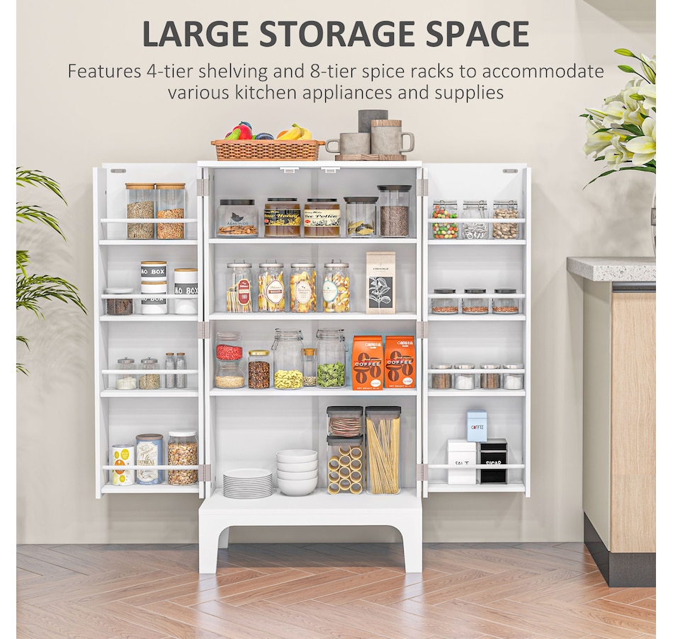 Image 997164_ALTMORE3.jpg, Product 997-164 / Price $109.99, HOMCOM Kitchen Pantry Storage Cabinet w/ 4-tier Shelving, 8 Spice Racks from HOMCOM on TSC.ca's Home & Garden department