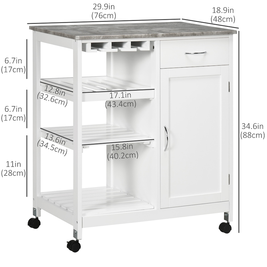 Image 997168_ALTMORE10.jpg, Product 997-168 / Price $139.99, HOMCOM Kitchen Cart on Wheels with Wine Rack, Drawer, Shelf and Cabinet from HOMCOM on TSC.ca's Home & Garden department