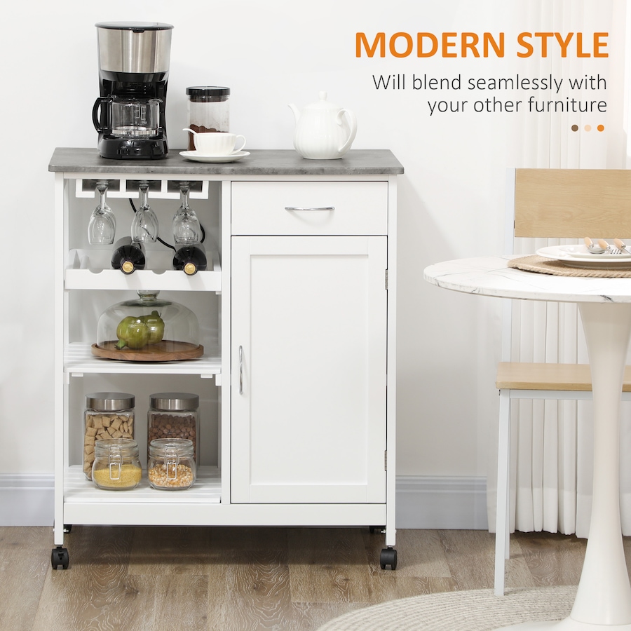 Image 997168_ALTMORE11.jpg, Product 997-168 / Price $139.99, HOMCOM Kitchen Cart on Wheels with Wine Rack, Drawer, Shelf and Cabinet from HOMCOM on TSC.ca's Home & Garden department