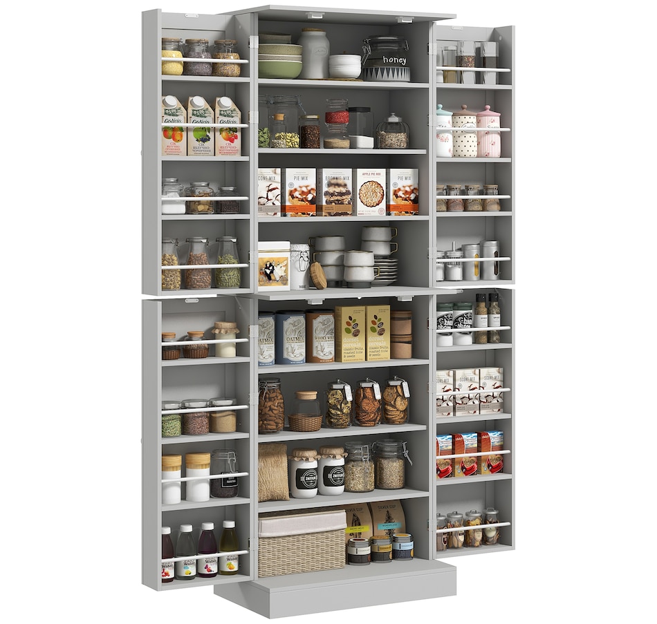 Image 997173.jpg, Product 997-173 / Price $261.99, HOMCOM 65" Kitchen Pantry Cabinet with Adjustable Shelves Spick Racks Grey from HOMCOM on TSC.ca's Home & Garden department