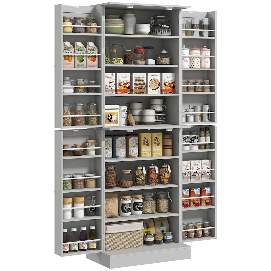 Image 997173.jpg, Product 997-173 / Price $249.99, HOMCOM 65" Kitchen Pantry Cabinet with Adjustable Shelves Spick Racks Grey from HOMCOM on TSC.ca's Home & Garden department