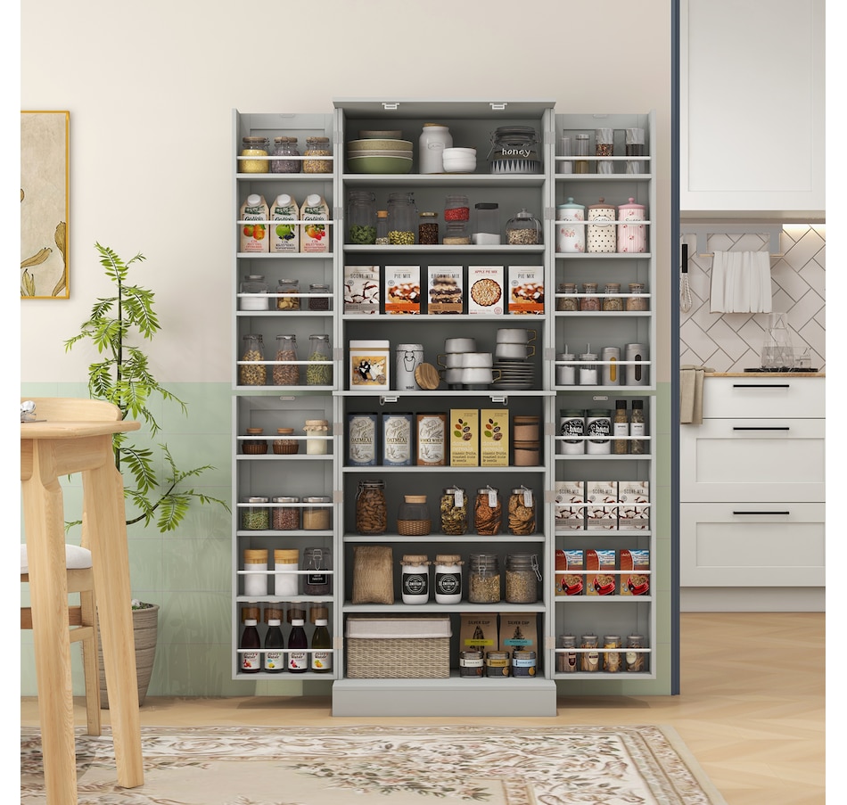 Image 997173_ALTMORE1.jpg, Product 997-173 / Price $261.99, HOMCOM 65" Kitchen Pantry Cabinet with Adjustable Shelves Spick Racks Grey from HOMCOM on TSC.ca's Home & Garden department