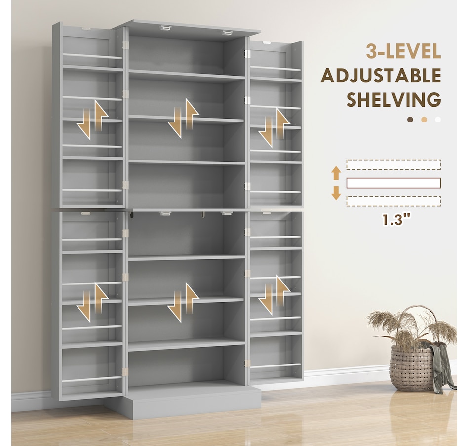 Image 997173_ALTMORE4.jpg, Product 997-173 / Price $261.99, HOMCOM 65" Kitchen Pantry Cabinet with Adjustable Shelves Spick Racks Grey from HOMCOM on TSC.ca's Home & Garden department