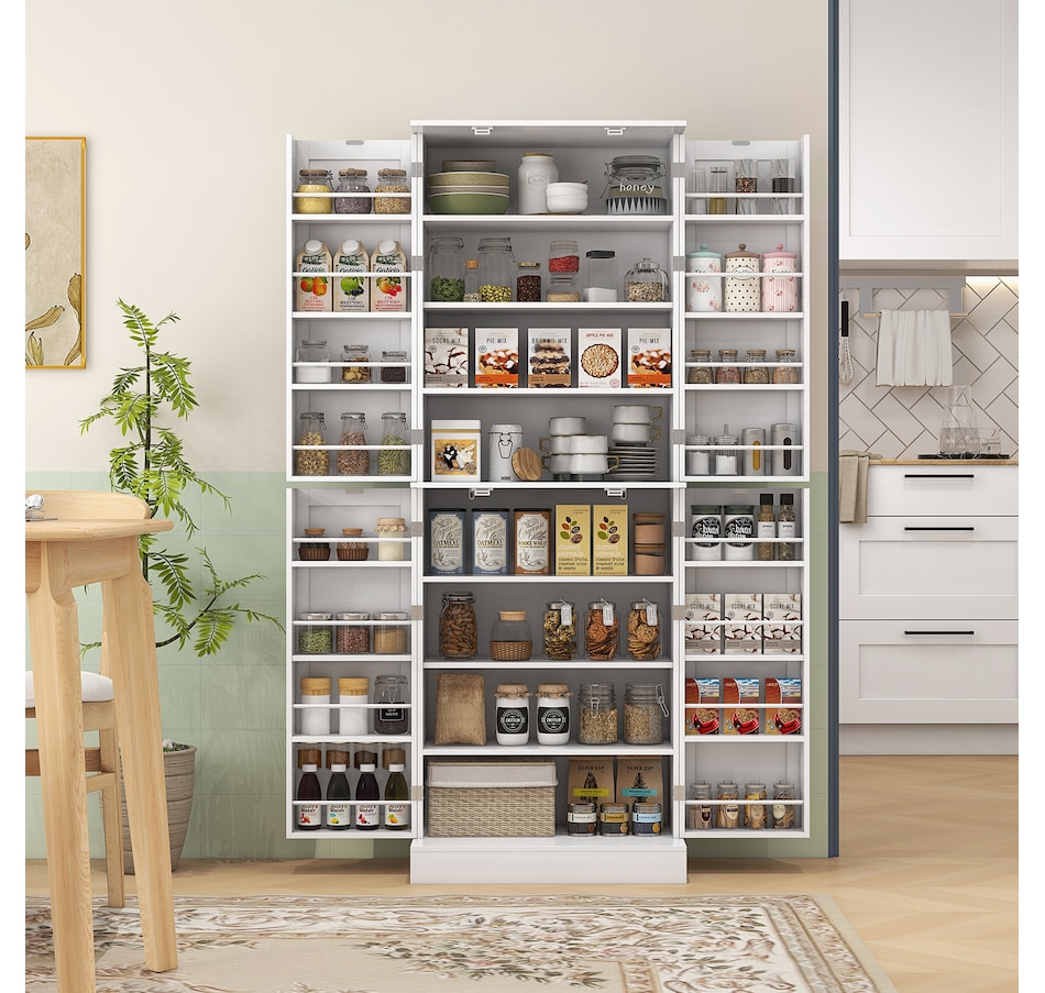 Image 997174_ALTMORE1.jpg, Product 997-174 / Price $252.99, HOMCOM 65" Kitchen Pantry Cabinet with Adjustable Shelves Spick Racks White from HOMCOM on TSC.ca's Home & Garden department