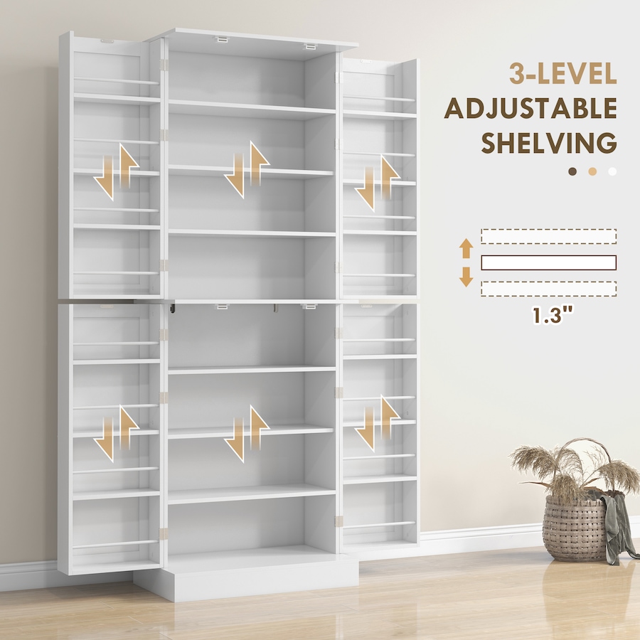 Image 997174_ALTMORE4.jpg, Product 997-174 / Price $269.99, HOMCOM 65" Kitchen Pantry Cabinet with Adjustable Shelves Spick Racks White from HOMCOM on TSC.ca's Home & Garden department