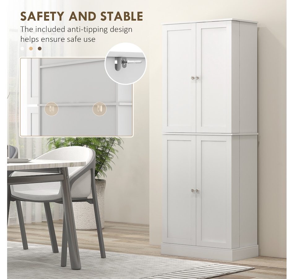 Image 997174_ALTMORE5.jpg, Product 997-174 / Price $252.99, HOMCOM 65" Kitchen Pantry Cabinet with Adjustable Shelves Spick Racks White from HOMCOM on TSC.ca's Home & Garden department