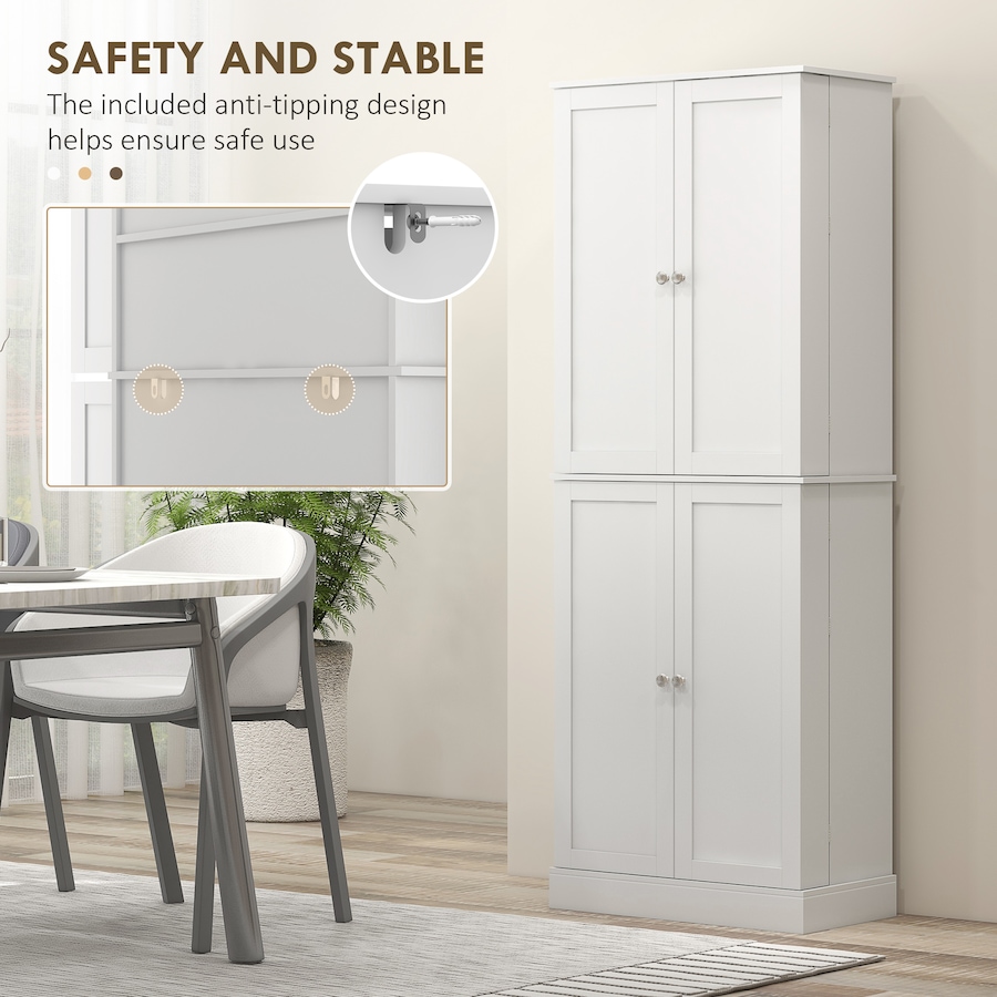 Image 997174_ALTMORE5.jpg, Product 997-174 / Price $269.99, HOMCOM 65" Kitchen Pantry Cabinet with Adjustable Shelves Spick Racks White from HOMCOM on TSC.ca's Home & Garden department