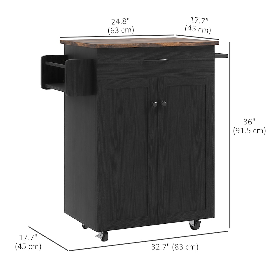 Image 997176_ALTMORE10.jpg, Product 997-176 / Price $149.99 - $159.99, HOMCOM Kitchen Island on Wheels, Kitchen Cart with Solid Wood Top from HOMCOM on TSC.ca's Home & Garden department