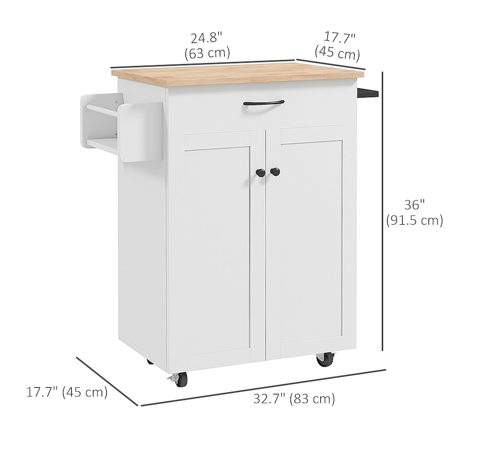 Image 997176_ALTMORE2.jpg, Product 997-176 / Price $149.99 - $159.99, HOMCOM Kitchen Island on Wheels, Kitchen Cart with Solid Wood Top from HOMCOM on TSC.ca's Home & Garden department