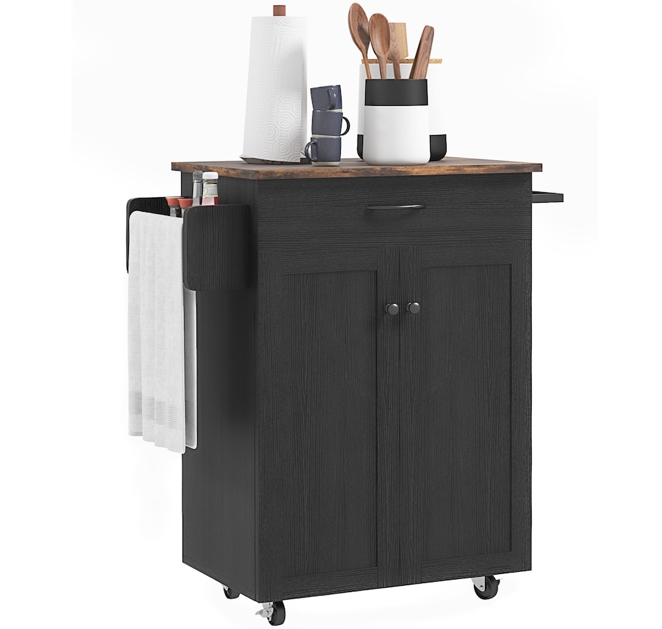 Image 997176_ST02.jpg, Product 997-176 / Price $149.99 - $159.99, HOMCOM Kitchen Island on Wheels, Kitchen Cart with Solid Wood Top from HOMCOM on TSC.ca's Home & Garden department