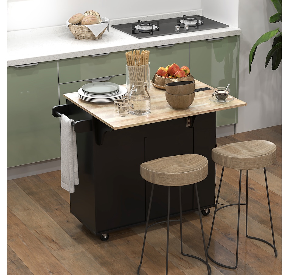 Image 997178_ALTMORE1.jpg, Product 997-178 / Price $269.99, HOMCOM Rolling Kitchen Island with Drop Leaf, Portable Kitchen Island from HOMCOM on TSC.ca's Home & Garden department