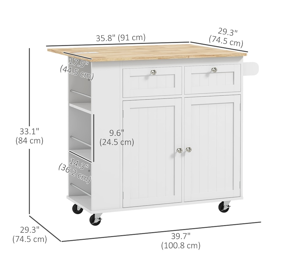 Image 997178_ALTMORE10.jpg, Product 997-178 / Price $269.99, HOMCOM Rolling Kitchen Island with Drop Leaf, Portable Kitchen Island from HOMCOM on TSC.ca's Home & Garden department